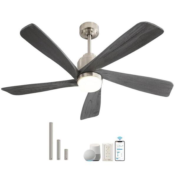 Sofucor 52-Inch Indoor Outdoor Ceiling Fan No Light, Remote Control, 3 Wood Blades, Reversible