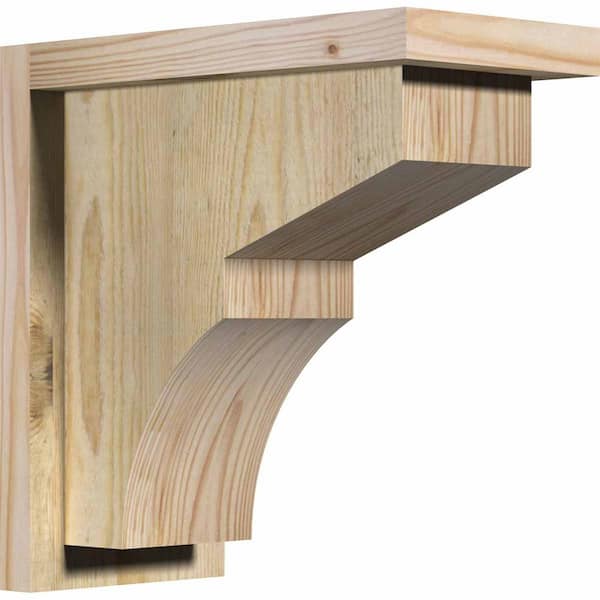 Ekena Millwork 6 in. x 12 in. x 12 in. Douglas Fir Monterey Rough Sawn Corbel with Backplate