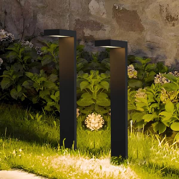 Laplusbelle Low Voltage Powder-Coated Black Aluminum 24-Watt Equivalent LED Weather Resistant Outdoor Landscape Path Lights (2-Pack)