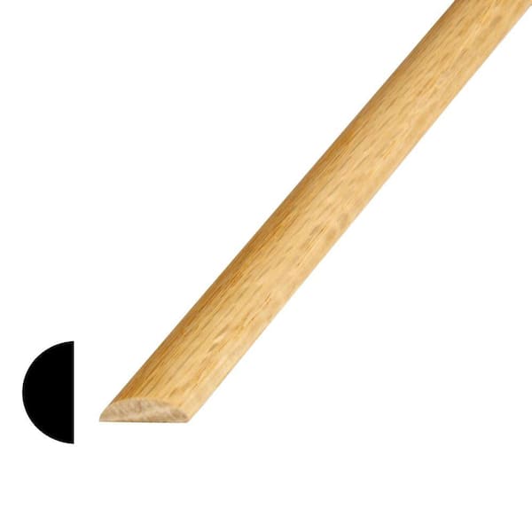 3/8 in. D x 3/4 in. W x 96 in. L Oak Wood Half Round Moulding Pack (10-Pack)