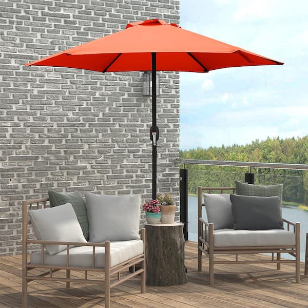 Maypex 7.5 ft. Steel Crank Market Patio Umbrella in Orange