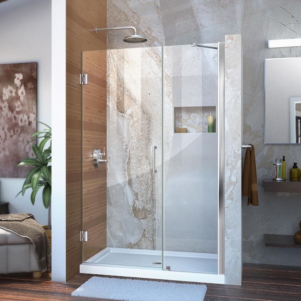 DreamLine Unidoor 44 to 45 in. x 72 in. Frameless Hinged Shower Door in Chrome