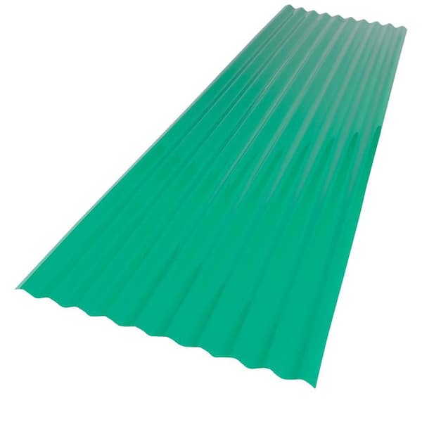 12 Ft Green Pvc Roof Panel, Corrugated Plastic Roofing Home Depot