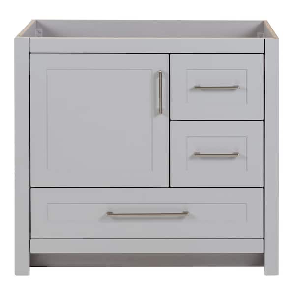 Home Decorators Collection Craye 36 in. W x 22 in. D x 34 in. H Bath Vanity Cabinet without Top in Pearl Gray