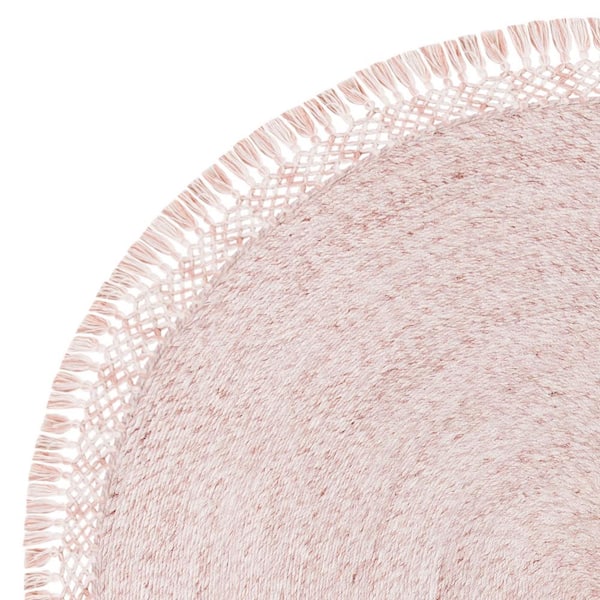 SAFAVIEH Sahara Pink 6 ft. x 6 ft. Round Solid Area Rug SAH490U-6R