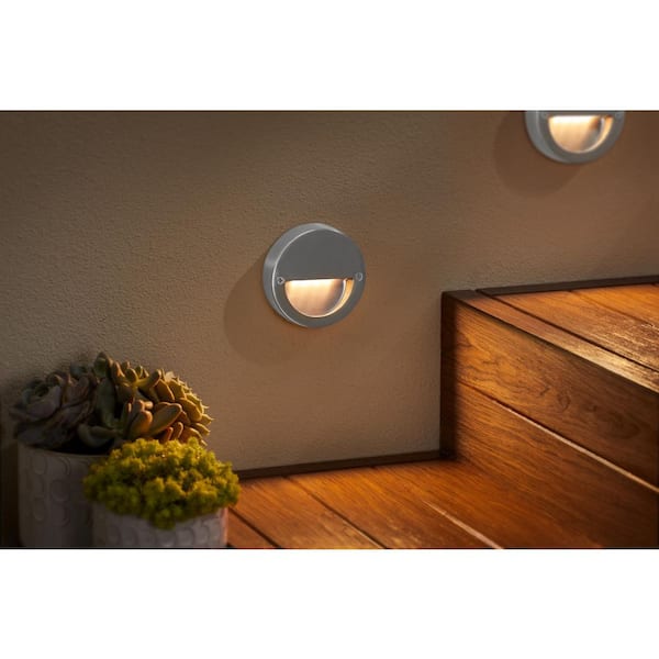 Rodham 50 Lumen Low Voltage Brushed Nickel Hardwired LED Weather Resistant Outdoor Stair Light