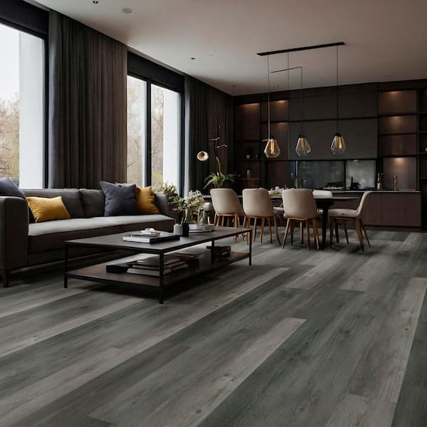 Pelican 12 MIL x 7 in. W x 60 in. L Angle Click Lock Waterproof Luxury Vinyl Plank Flooring (26.72 sq. ft. / case)