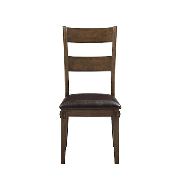 Acme Furniture Nabirye PU and Dark Oak Side Chair (Set of 2)