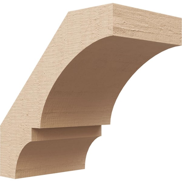 Ekena Millwork 5 in. x 8 in. x 8 in. Balboa Rough Cedar Woodgrain Timberthane Polyurethane Knee Brace, Primed