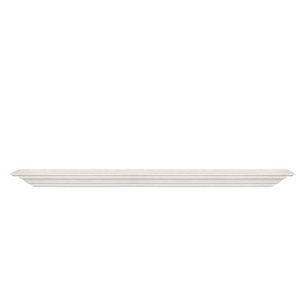 Unbranded 60 in. W x 5.25 in. D White Solid Wood Floating Decorative Wall Shelf