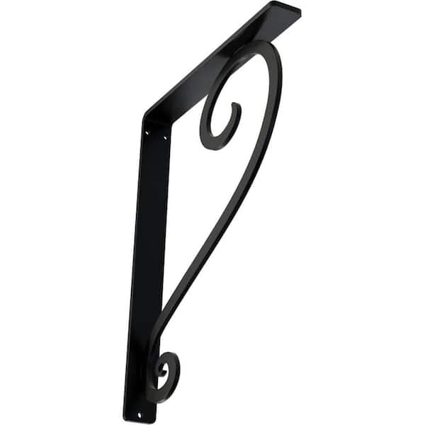 Ekena Millwork 1-1/2 in. x 12 in. x 10 in. Wrought Iron Single Center Brace Edwards Bracket
