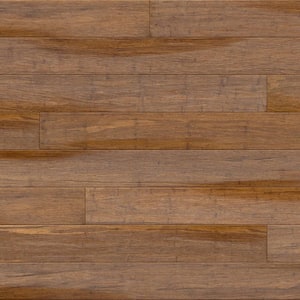 Woven Sand 3/8 in. T x 5.1 in. W Hand Scraped Strand Woven Engineered Bamboo Flooring (25.9 sqft/case)