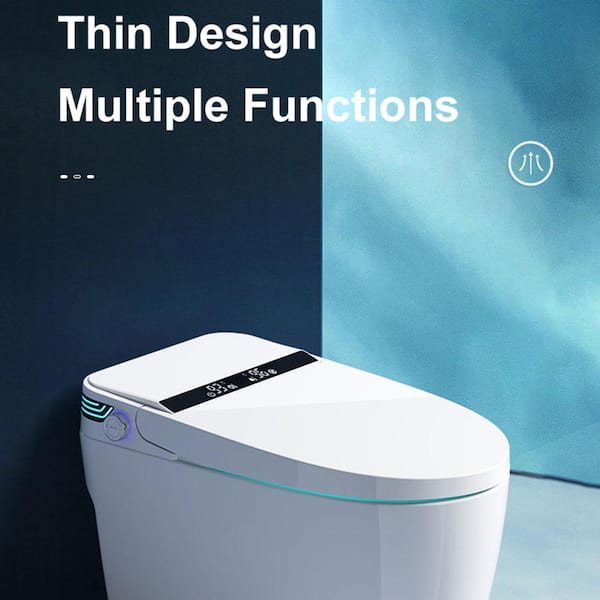 Elongated Smart Dual Flush Bidet Toilet with Heated Seat & Auto Functions in White