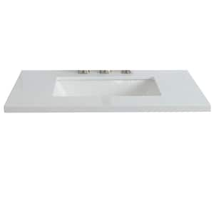 Ragusa II 31 in. W x 22 in. D Quartz Single Basin Vanity Top in White with White Rectangle Basin