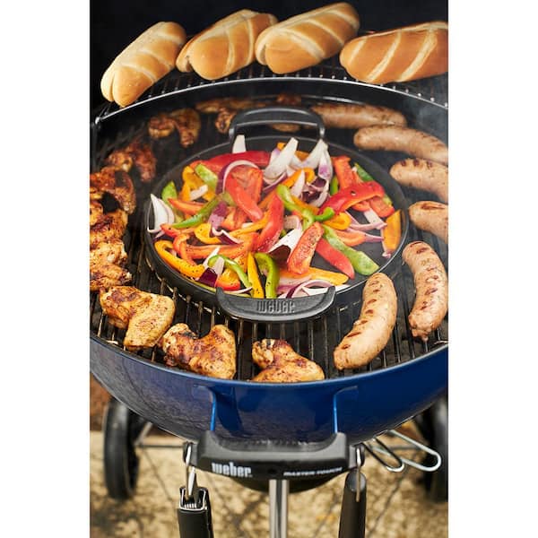 Master-Touch 22 in. Charcoal Grill in Deep Ocean Blue with Grill Cover and iGrill Mini Thermometer