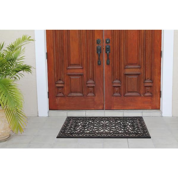 A1 Home Collections First Impression Audie Rubber Entry Double Doormat 23.62" L