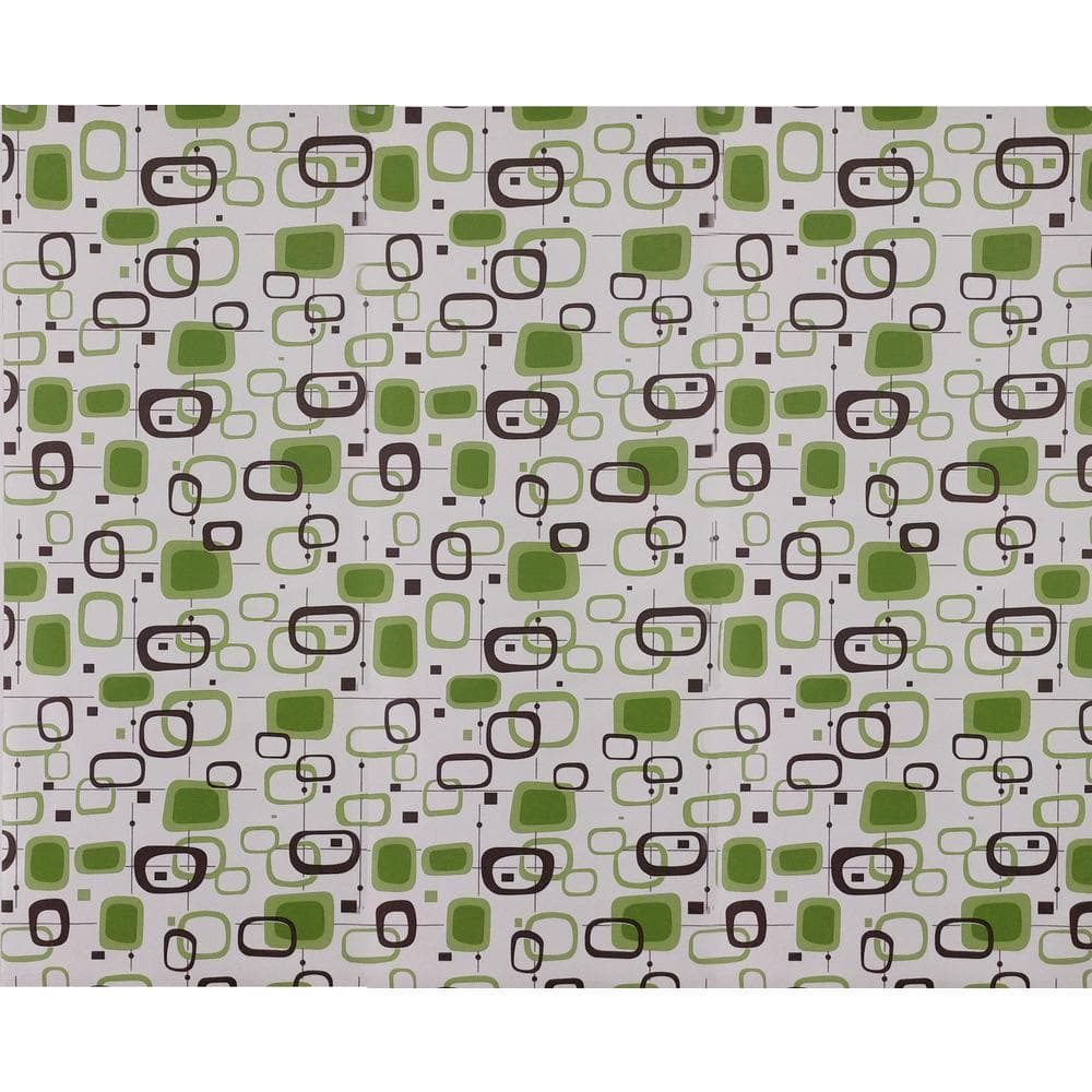 Shapes Green, Black, Off-White Vinyl Strippable Roll (Covers 26.6 sq. ft.)