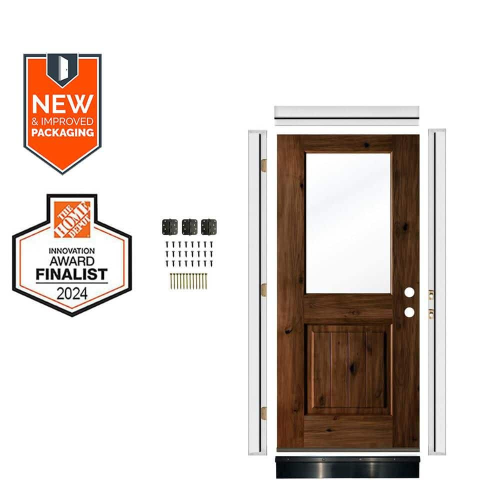 Krosswood Doors 32in.x80in. LH Half Clear Glass Provincial Stain