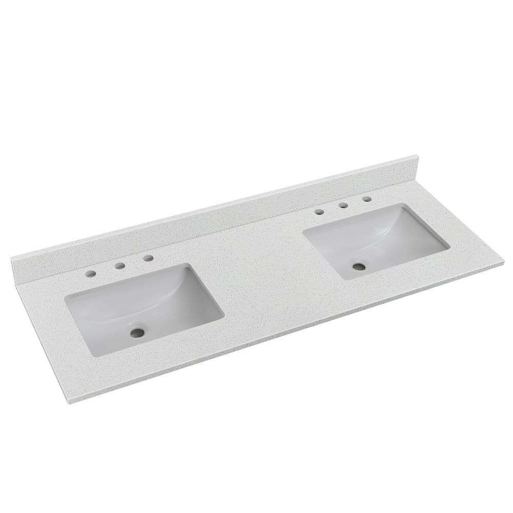 LANDOLT Pure Snowfall 60 in. W x 22 in. D Quartz Rectangular Double ...