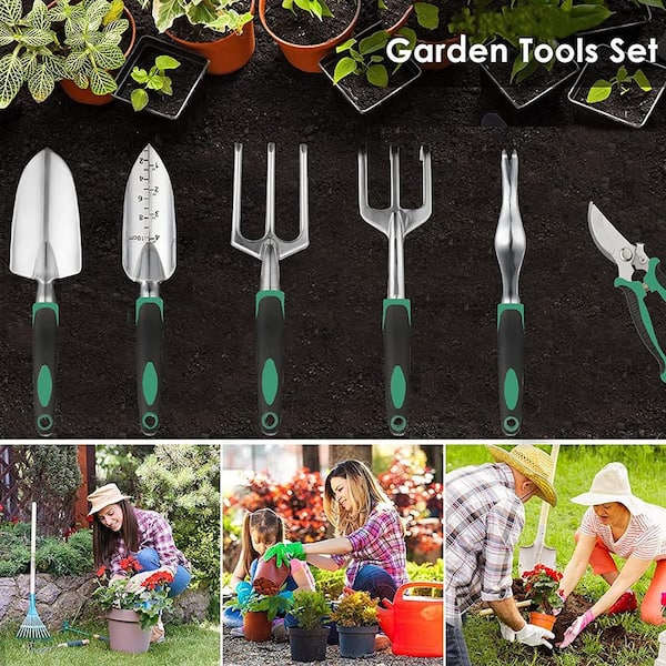 wo-fusoul Christmas Clearance 2023! Garden Tool Set Gardening Tools  Clearance! Garden Tools Set, 5PCS Heavy Duty Garden Tool Kit With Anti-Skid