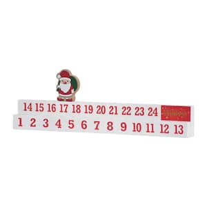 6.375 in. Wood Christmas Countdown Tabletop Sign with Santa