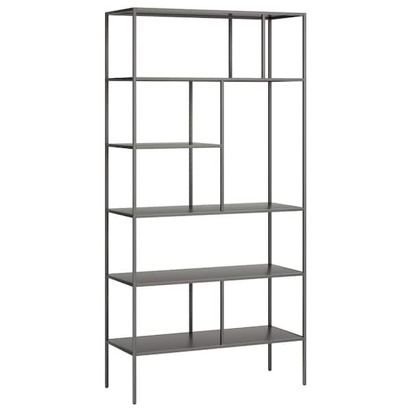 Meyer&Cross Winthrop 72 in. Gunmetal Gray 5-Shelf Standard Bookcase