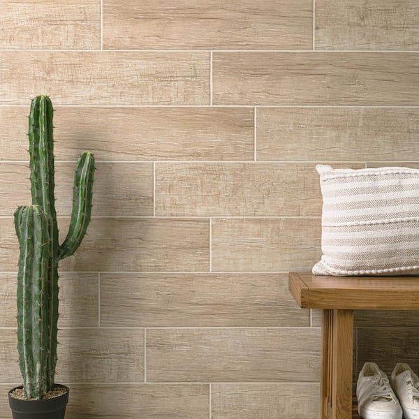 TrafficMaster Capel Timber 6 in. x 24 in. Matte Ceramic Wood Look