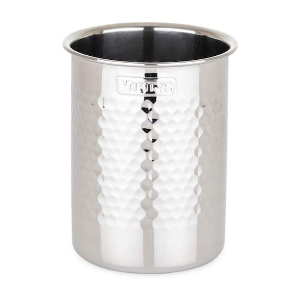 Hammered Stainless Steel Utensil Holder