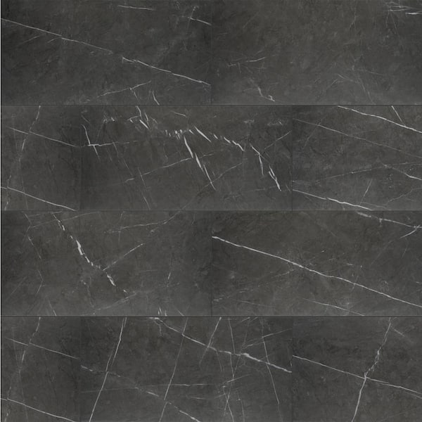 MSI Nero Marquina Black 12 in. x 24 in. Matte Porcelain Stone Look Floor and Wall Tile (16 sq. ft./Case)