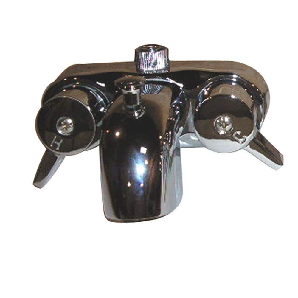 Polished Chrome Wall Mounted 2-Handle Tub Faucet with Diverter