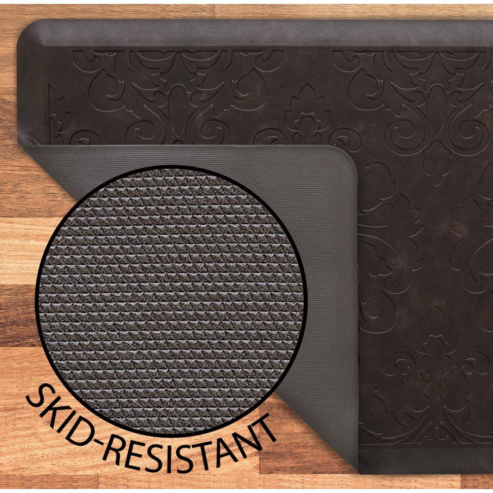 Marni Brown Anti-Fatigue Memory Foam Kitchen Mat 17.5" x 48"