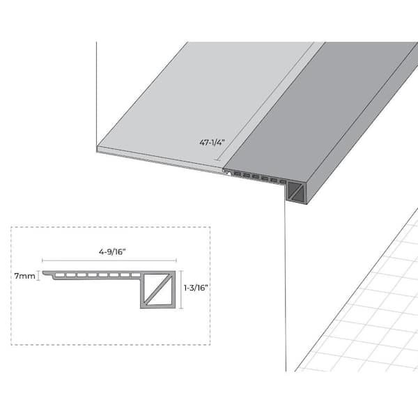 Modin LVP Arlo Signature. 28 in T x 4.5 in. W x 48 in. L Vinyl Square Nosing