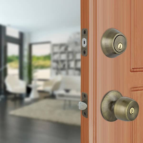Brandywine Antique Brass Combo Pack with Single Cylinder Deadbolt