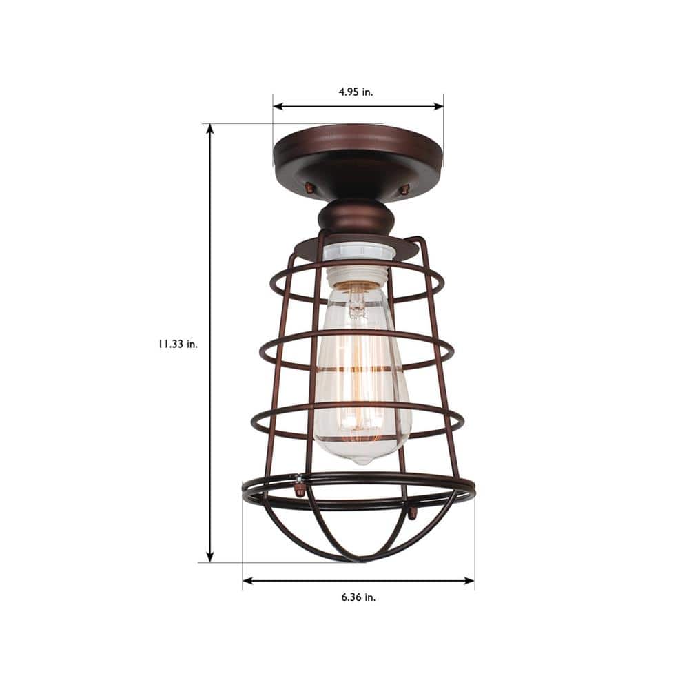 Ajax Coffee Bronze Modern Glass Ceiling Light