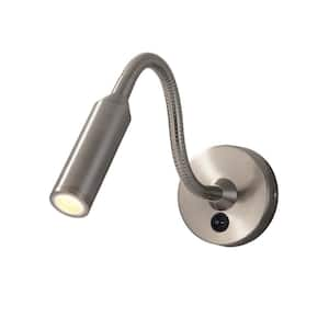 Bradbury Gooseneck 4.5 in. 1-Light Satin Nickel LED Wall Sconce