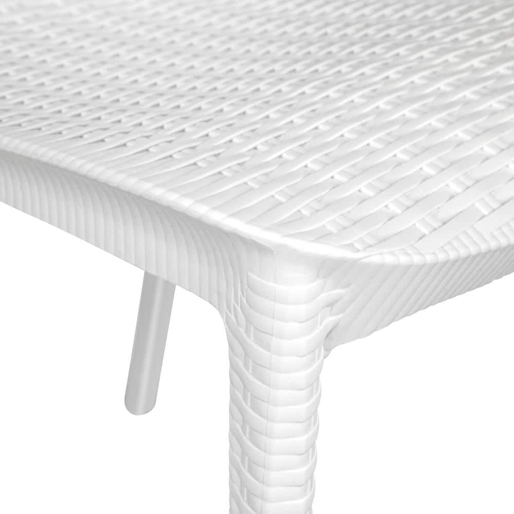 Kent Modern White Polypropylene Outdoor Dining Chair Set
