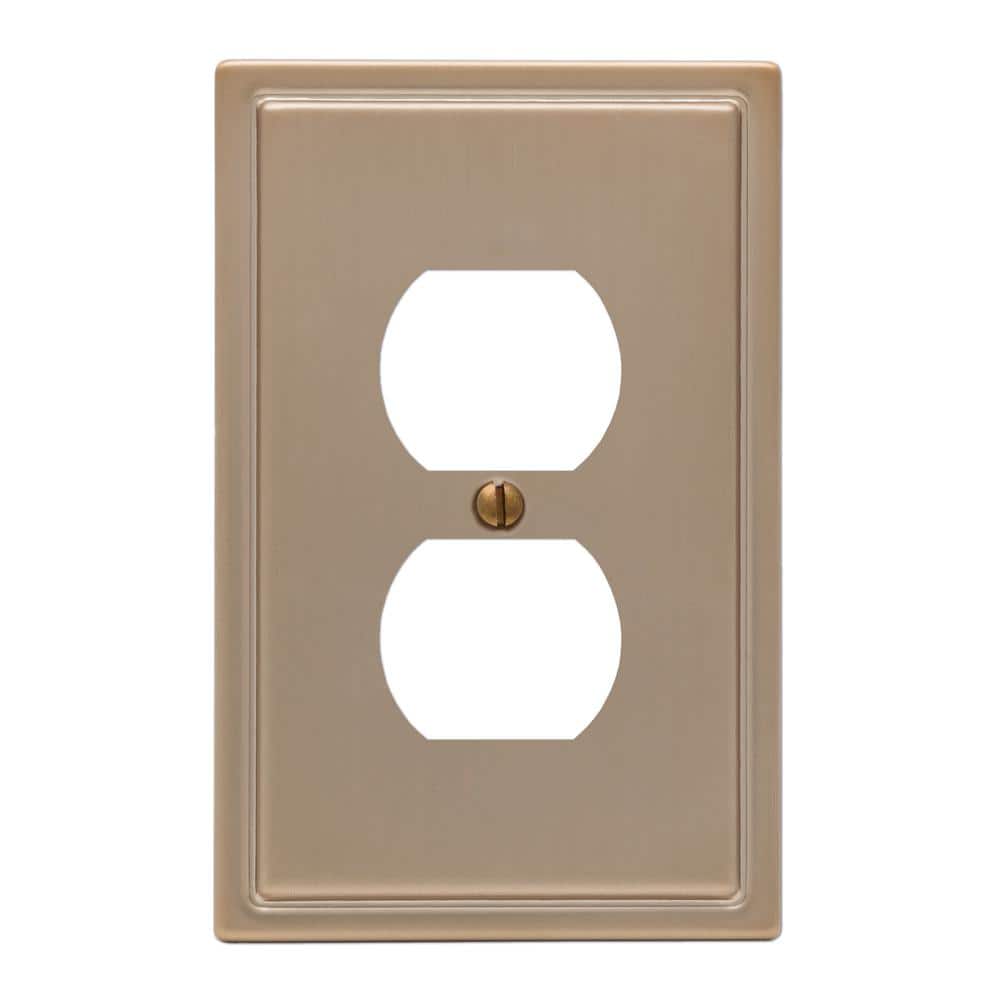 Brushed Bronze Single Duplex Steel Wallplate