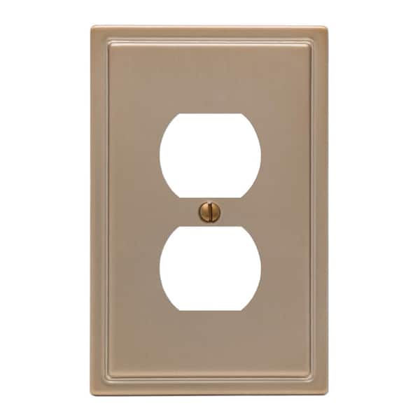 Moderne 1 Gang Duplex Steel Wall Plate - Brushed Bronze