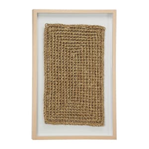 Abstract Natural Beige Rope and Wood Wall Art