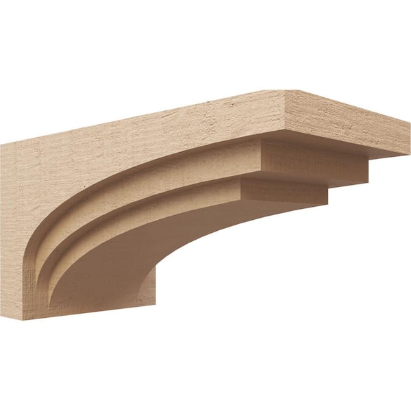 Ekena Millwork 12-in. x 24-in. x 12-in. Series 3 Wide Rockford Rough Cedar Woodgrain Timberthane Polyurethane Corbel, Primed Tan