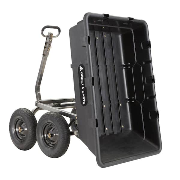 Gorilla Carts 12 cu Ft Heavy Duty Poly Dump Cart - Black