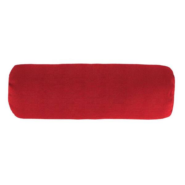 Jordan Manufacturing Sunbrella 7 in. x 20 in. Spectrum Crimson Bolster Outdoor Pillow