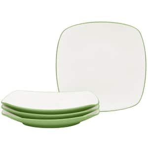 Colorwave Apple 8.25 in. (Green) Stoneware Square Square Plates, (Set of 4)