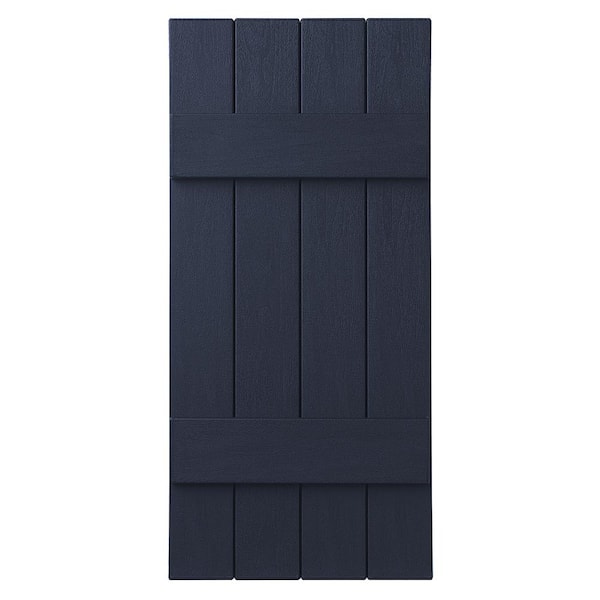 Ply Gem 15 in. x 39 in. Polypropylene 4-Board Closed Board and Batten Shutters Pair in Dark Navy