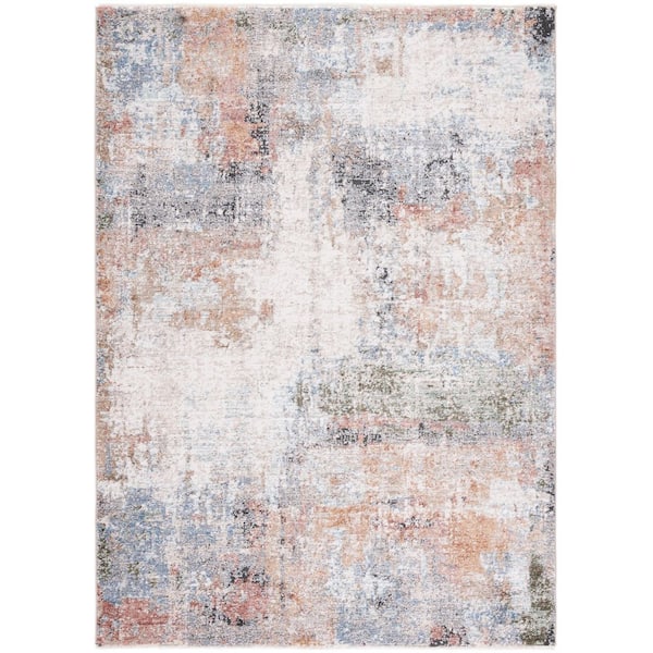 Jasmine 5 ft. x 8 ft. Ivory/Blue Distressed Marble Area Rug