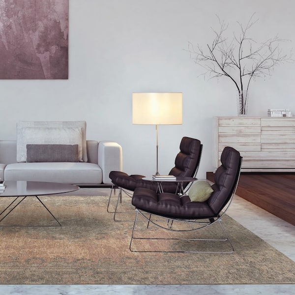 Lirien Collections 5 ft. x 8 ft. Grey Border Indoor Area Rug