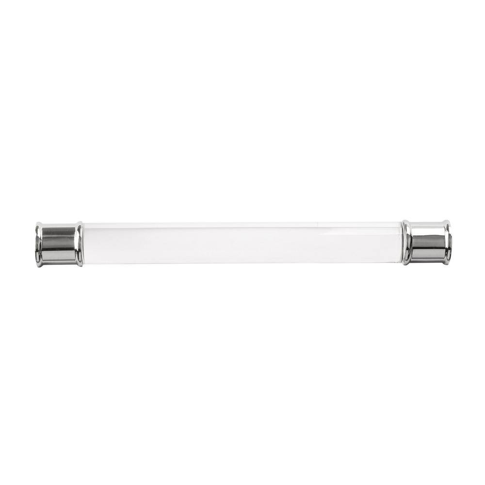 Chrome and Acrylic Modern Bar Cabinet Handle, 7 Inch
