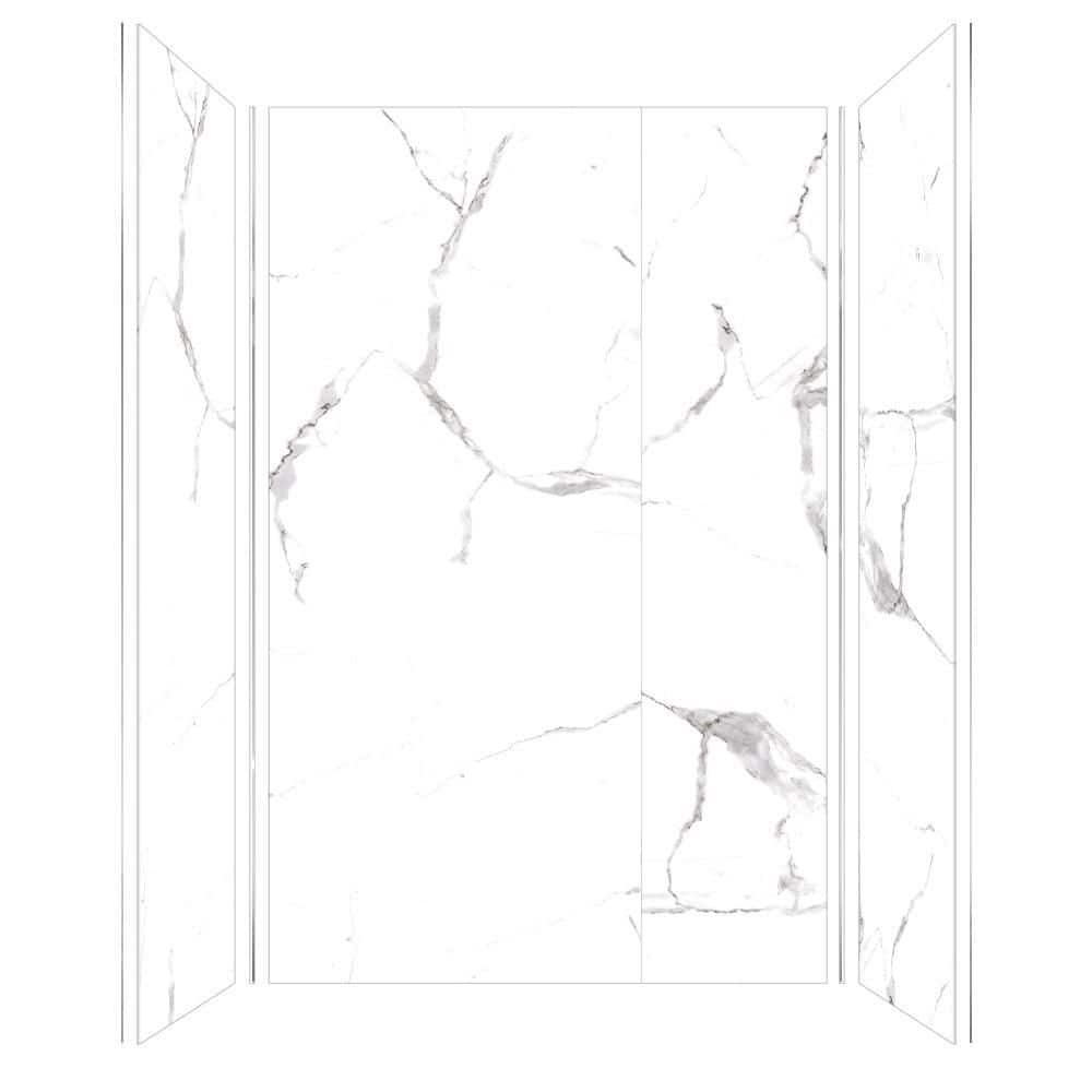 Titan 96" White Caruso Honed Shower Wall Kit