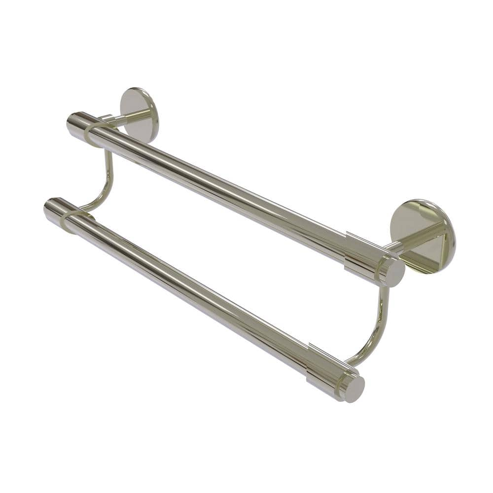 Allied Brass Tribecca Collection 30 in. Wall Mounted Double Towel Bar in Polished Nickel