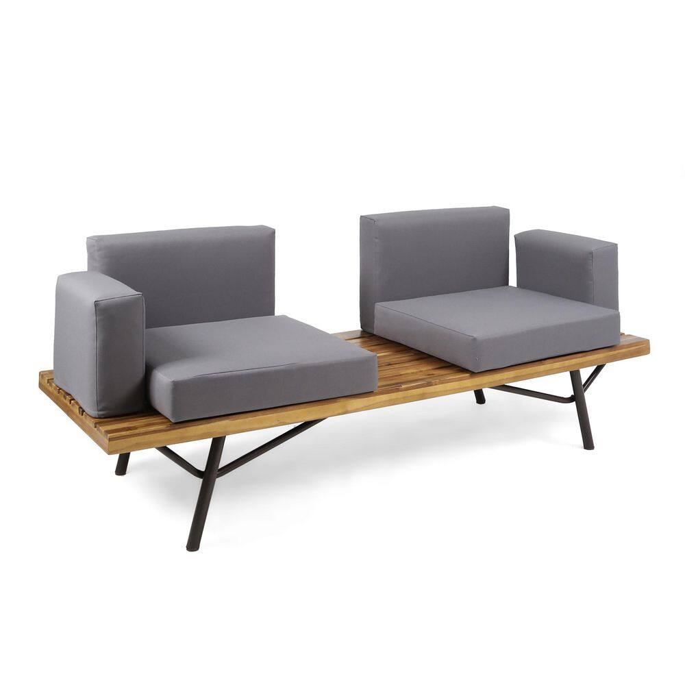 2-Piece Acacia Wood Patio Conversation Set with Dark Gray Water Resistant Cushions durable construction price history on PriceWatchPro